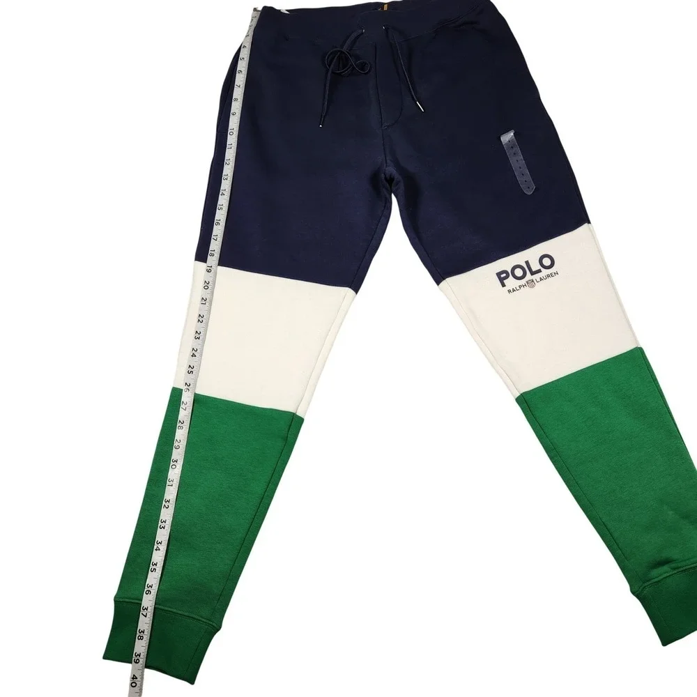 Ralph Lauren Color Block Jogger Sweatpants Navy White‎ Green Size S $175 New